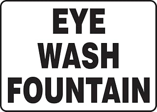 Accuform MFSD588VP Plastic Safety Sign, "Eye WASH Fountain", 10" Length x 14" Width x 0.055" Thickness, Black on White
