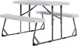 Flash Furniture Kids Commercial Grade Plastic Folding Picnic Table, White | Easy Fold, Seating for 4 Kids, Durable Construction, Commercial Use