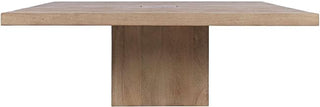 Sequoia 60" Square Rustic Modern Solid Wood Butcher Block Pedestal Dining Table with Butterfly Joint Inlay