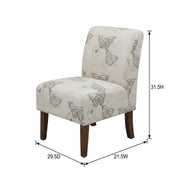 Brown Linen Butterfly Lily Chair by Furnifact – Eucalyptus Wood, Local Hardwoods, Fabric, Foam, Rubberwood,Plywood, Brown