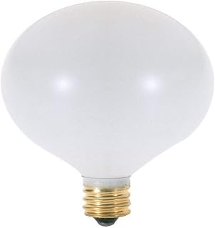 Satco A3924 130V Candelabra Base 15-Watt G16.5 Light Bulb, Satin White