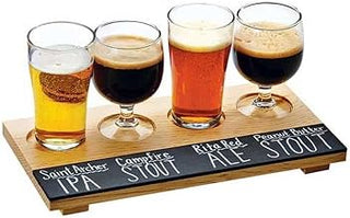 Cal-Mil 2063 Write-On Taster Flights, 12" Width x 6" Depth x 0.5" Height, Reclaimed Wood