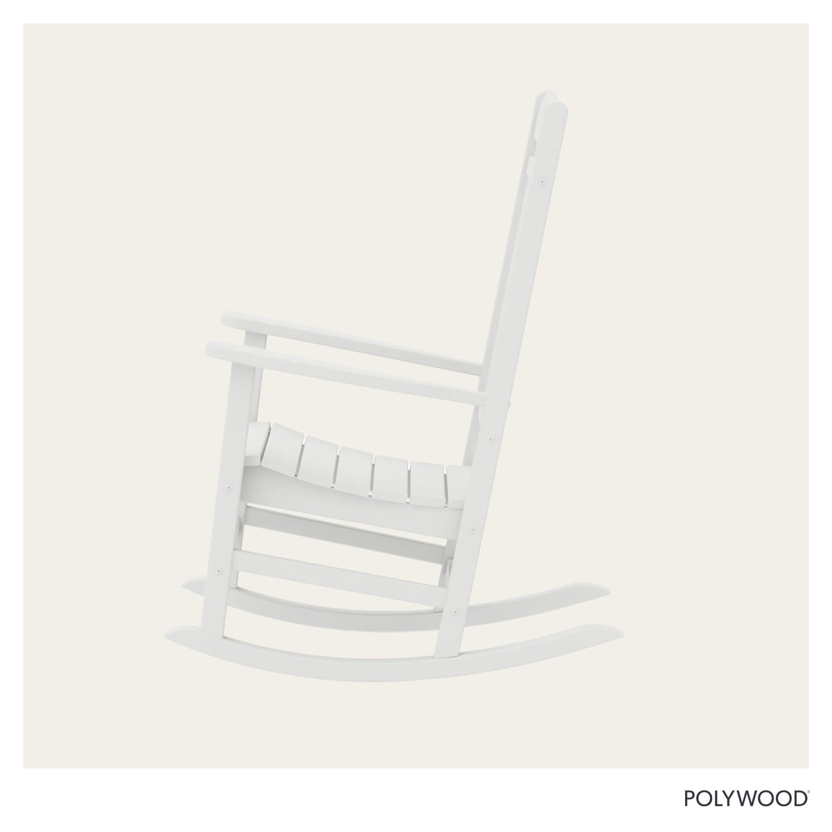 Presidential Rocking Chair in White by Polywood – Oversized, Plastic, White, Model R100WH