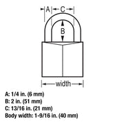 Master Lock 4 Pack / Extra Long Shackle / Brass, Silver Keyed Padlocks