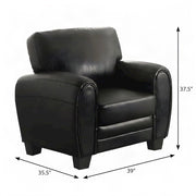 Faux-Leather Upholstered Armchair with Padded Seat and Arms by Starlight Canyon Home – Faux Leather, Black