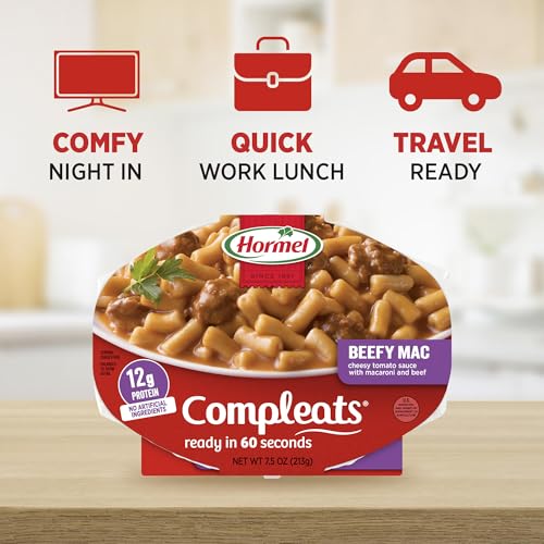 HORMEL COMPLEATS Beefy Mac / 7.5 Ounce (Pack of 7) / Microwave Meals Pasta & Noodle Dishes