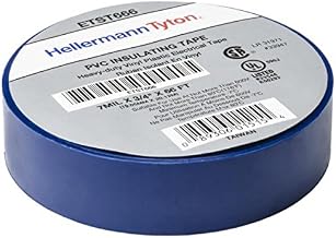 HELLERMANNTYTON ETST666 Tape, Blue, Electrical Insulation, PVC (Polyvinyl Chloride), 19.05 mm, 0.75 ", 20.12 m, 66 ft