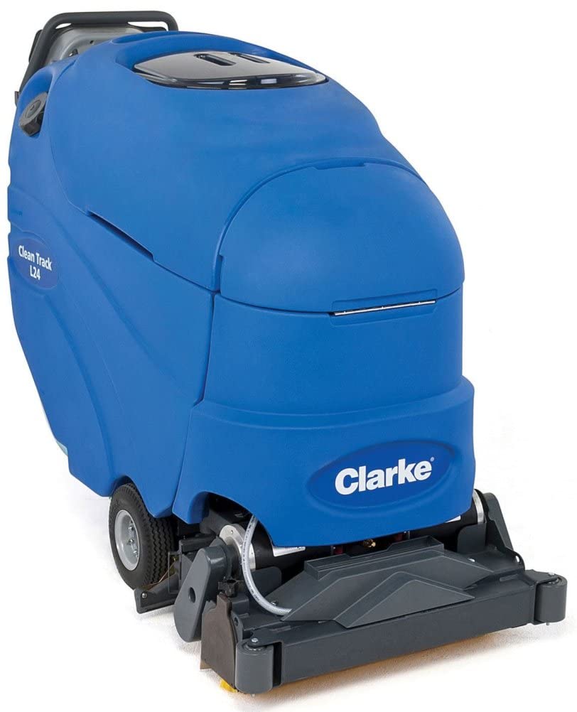 Clean Track L24 Carpet Extractor () by Clarke – 56"L x 27"W x 43.5"H, polyphenylene & polystyrene, Blue, Model 56317013