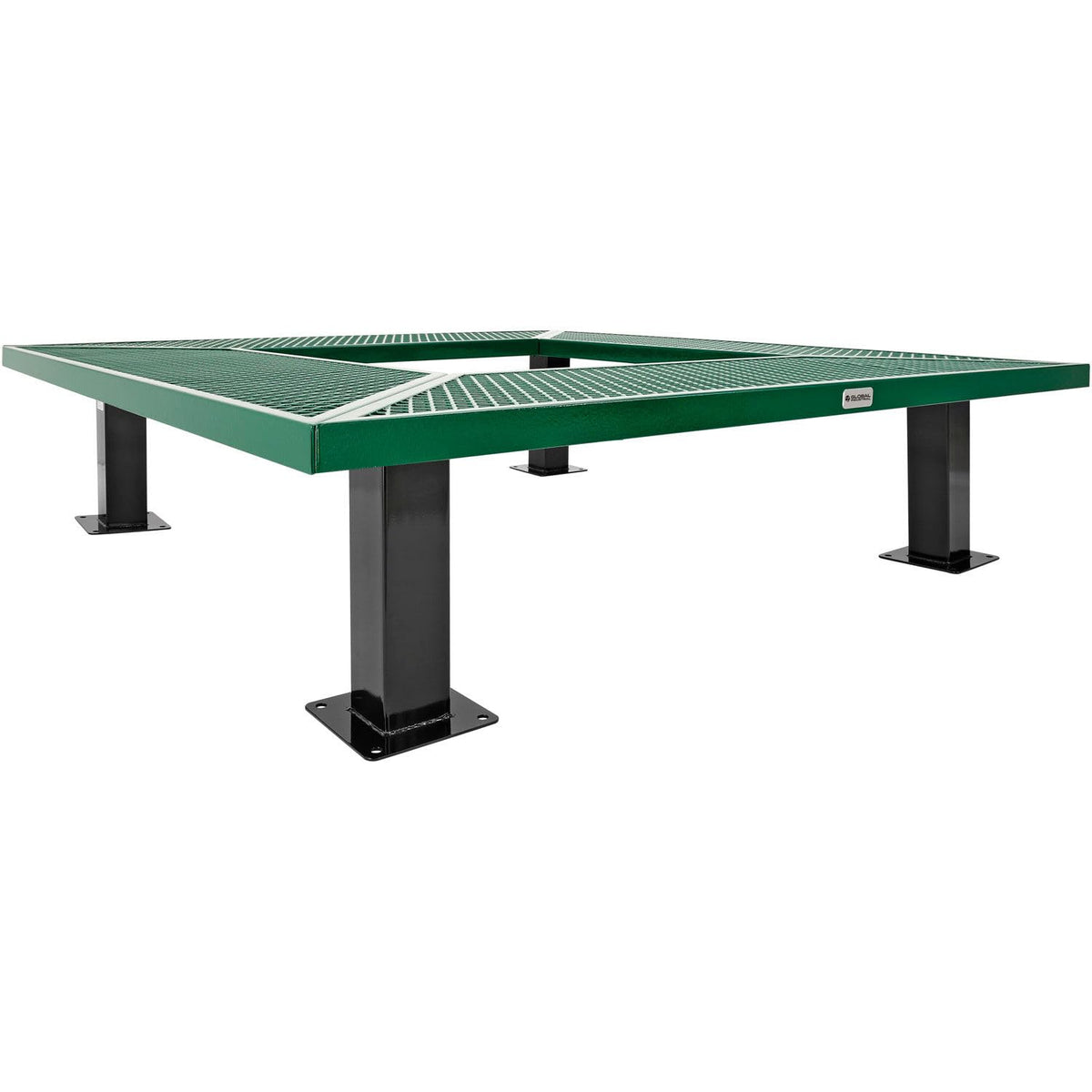6' Square Outdoor Tree Bench by Global Industrial – 6 inches, Thermoplastic Coated Steel, Green, Model 277510GN