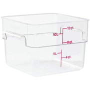 12SFSCW135 Camwear Polycarbonate Square Food Storage container by Cambro – 12 QT, 12.0 liters, Polycarbonate (PC), Clear