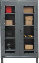 Durham Extra Heavy Duty Welded 12 Gauge Steel Clearview Lockable Storage Cabinet with Lexan Door, HDCC246078-4S95, 1650 lbs Shelf Capacity, 24" Length x 60" Width x 78" Height, 4 Shelves
