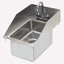 Advance Tabco DI-1-10SP-EC Single Compartment Drop-in Sink, 10"W x 14" Front to Back x 10" Deep Bowl, 6" Tapered Side Splash, with Deck Mounted Faucet