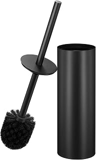 Toilet Brush and Holder Set, Heavy Duty Stainless Steel Toilet Bowl Brush for Deep Cleaning, Removable Inner Bowl with Splash Protection, Dense Bristles, Modern Bathroom Decor