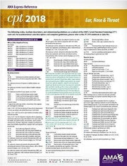 CPT 2018 Express Reference Coding Card - Ear, Nose & Throat