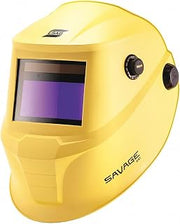 ESAB 0700000491 SAVAGE A40 Yellow Auto-Darkening Welding Helmet, External Shade Adjustment, Four Arc Sensor Auto Darkening, 3.93" x 1.96" True Color Viewing Lens, Sensitivity/Delay Control