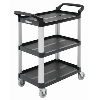 Utility Cart with 3 Shelves Black Plastic - 33" L x 16 13/16 W x 37" H by HUBERT – Plastic, Black, Model 191538025778