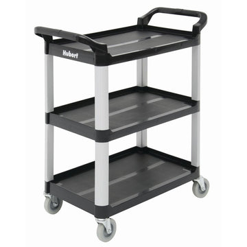 Utility Cart with 3 Shelves Black Plastic - 33" L x 16 13/16 W x 37" H by HUBERT – Plastic, Black, Model 191538025778