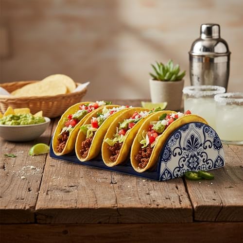 10 Strawberry Street Set of 2 Taco Cradles / Talavera Blue / 1 Serveware Accessories