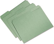 AbilityOne Recycled File Folders - Process Chlorine Free, Single Ply Tabs, Bright Green 7530-01-566-4132: Box, 100 Item(s)