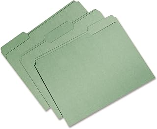 AbilityOne Recycled File Folders - Process Chlorine Free, Single Ply Tabs, Bright Green 7530-01-566-4132: Box, 100 Item(s)