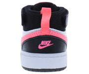 Court Borough Mid 2 Leather Infant/Toddler Shoes Size by Nike – 3 Toddler, Midnight Black/Sunset Pulse/White-black, Model CD7784005
