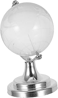 Mini World Globe Glass Sphere round Globe with High Transparency and Interactive Learning Features for Workspace and Bookshelf Decoration