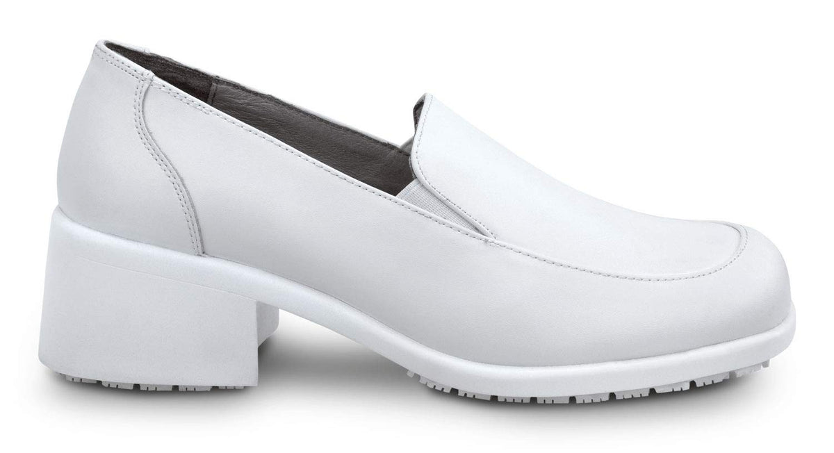 Womens White MaxTrax Soft Toe Slip-On Dress Shoe 10.0 M by SR Max – 10, Rubber, White, Model Venice