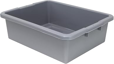 QUANTUM STORAGE SYSTEMS FSB-22177RGYNB Ribbed Bottom Bussing Tubs Heavy Duty Part Organizer Gray Bins 22" L x 17" W x 7" H 100 Pack