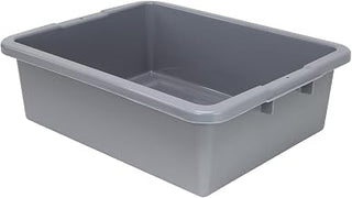 QUANTUM STORAGE SYSTEMS FSB-22177RGYNB Ribbed Bottom Bussing Tubs Heavy Duty Part Organizer Gray Bins 22" L x 17" W x 7" H 100 Pack