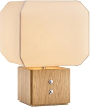 Hudson Valley Lighting Brice 1-Light Table Lamp | Polished Nickel with Handmade Paper Shade and White Oak Base | Modern Sculptural Accent Lamp for Bedroom or Living Room | AHL4519-PN