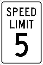 NMC Traffic Sign, 5 MPH Speed Limit Sign, 18" X 12", White/Black, TM17G