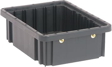 Quantum DG91035COCS Heavy-Duty Dividable Grid Storage | Conductive Container for Industrial Warehouse Electronics Healthcare Supply Distribution | 11-7/8"L x 8-1/4"W x 2-1/2"H, Black (Case of 20)