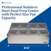 San Jamar 8 Pans / Stainless / Modern Condiment Pots