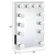 ASA Rectangle Accent Mirror in White by Acme – 24"L x 16"W, Metal, White, Model AC00760