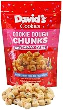 David's Cookies Nut Free, Dairy Free, Egg Free Snackable Cookie Dough Chunks, 8 oz. (Pack of 12) (Birthday Cake)