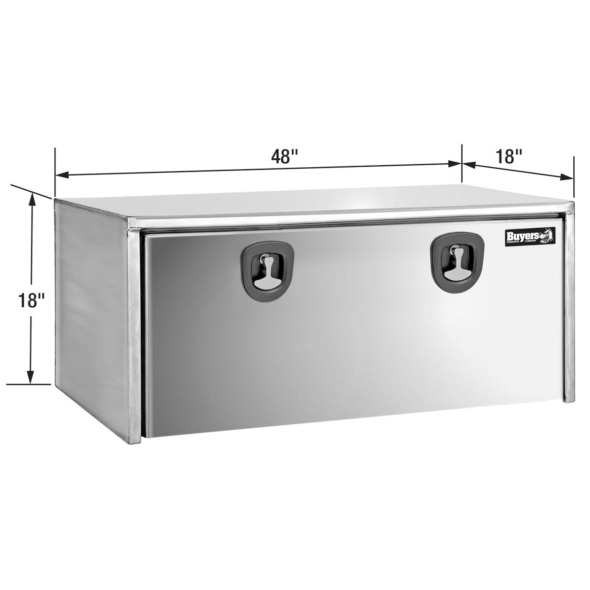 Buyers Products Polished Stainless Steel Underbody Truck Box with Lockable T-Handle Latch by Buyers Products Company – 18x18x48 inches, Stainless Steel, Silver, Model 1702610