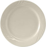 Tuxton China YEA-062 Plate, 6-1/4" Diameter, Round, Wide Rim, Embossed, Microwave and Dishwasher Safe, Oven Proof, Fully Vitrified, Ceramic, TuxCare, Healthcare, Monterey, Pack of 36