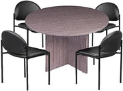 Boss Office Products 42" W Conference Table with 4 Stacking Chairs in Driftwood