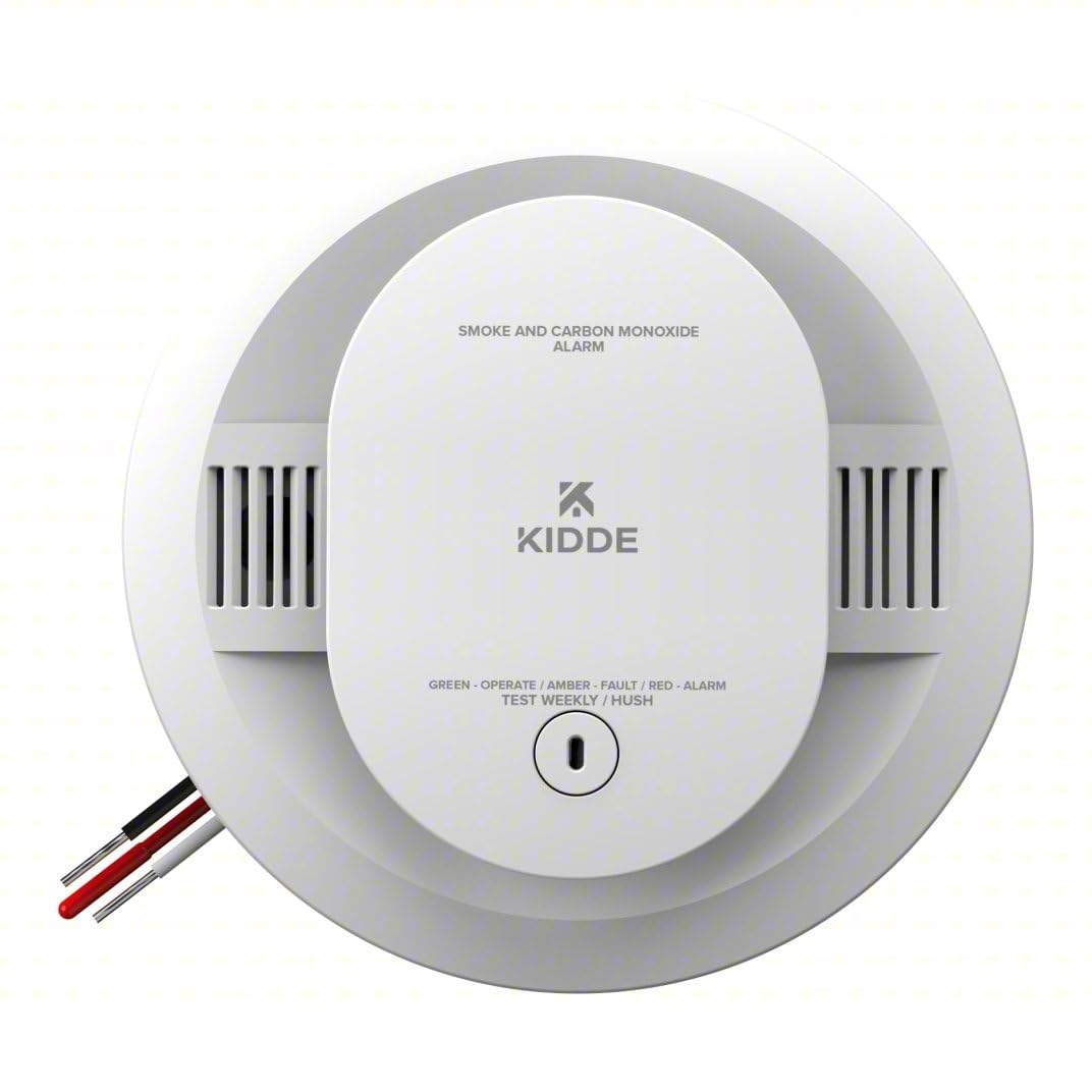 Hardwired Smoke and Carbon Monoxide Alarm with AA Battery Backup by Kidde – White, Model CUACFEX