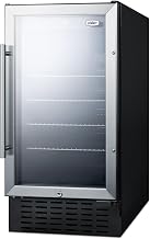 Summit Appliance Summit 18” Beverage Center, Stainless Steel & Glass- | 2.7 cu.ft. Capacity, Built-In Capable,COmmercially Approved.