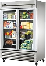 TRUE TS-49G-HC~FGD01 Two Section All Stainless Glass Door Reach-In Refrigerator