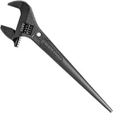KLEIN TOOLS 3227 Extra Wide Adjustable Wrench, Made in USA, Construction Spud Wrench for Up to 1-7/16-Inch Nuts and Bolts, 10-Inch, with Tether Hole