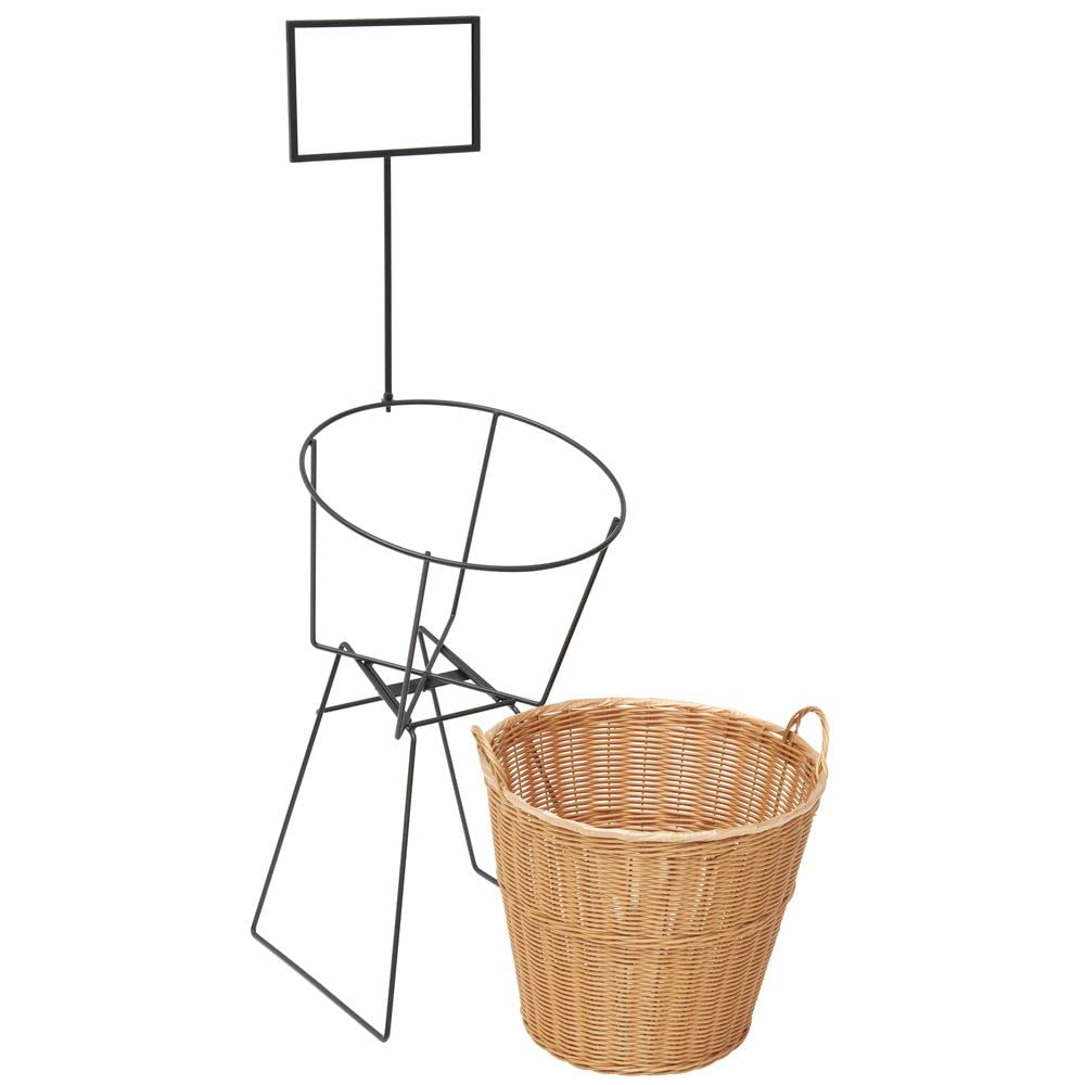 Single Natural Wicker Basket Display Set - 17"L x 18"W x 35"H by HUBERT – 17"L x 18"W x 35"H