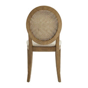 Brown 2-Piece Cane-Back Dining Chair Set with Upholstered Seats by Furnifact – Rubberwood 85.00%,Paper Rattan 5.00%,Foam 5.00%,Fabric 5.00%, Brown, Pack of 2