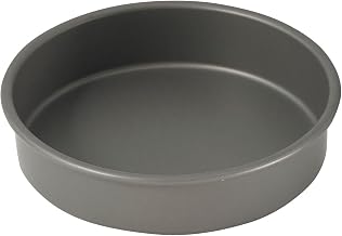 WINCO Round Cake Pan, 8-Inch, Hard Anodized Aluminum,Black
