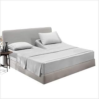 Top Split King Fitted Sheet for Adjustable Bed - 600 Thread Count 100% Egyptian Cotton Half Split Fitted Sheet Only - 2 PC Half Split Silver King Fitted Sheet Only Split Down 34 inches from The Top