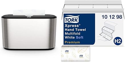Xpress Paper Towel Dispenser and Tork Extra Soft Multifold Hand Towels (16 Packs)