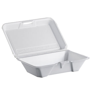 Foam Container by DCC – 8" Length x 7.875" Width x 3.25" Depth, Foam, White, Model 85HT1R