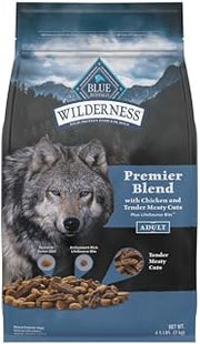 Blue Buffalo Blue Wilderness Premier Blend with Meaty Cuts Adult Chicken Dry Dog Food, 4.5 lbs.