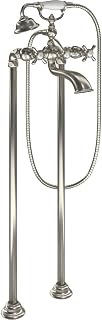 Moen S22105BN Weymouth Two Handle Tub Filler with Cross-Handles and Handshower, Brushed Nickel